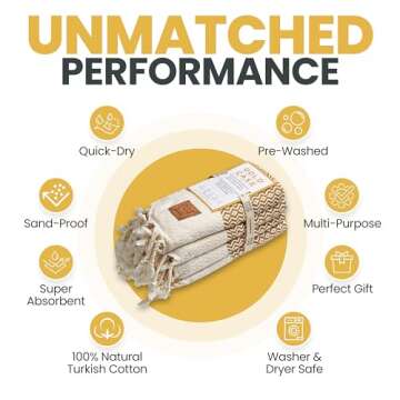 Gold CASE Turkish Hand Towels for Bathroom Set of 4 – Luxurious Cotton Absorbency