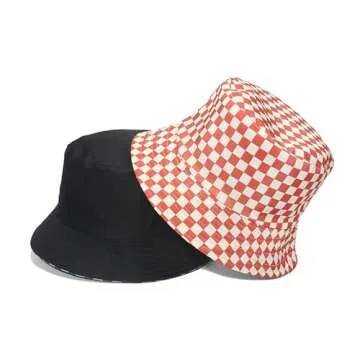 Y2k Aesthetic Bucket Hat Aesthetic Y2k Accessories Cute Bucket Hat Bucket Hat for Women (Red,One Size)