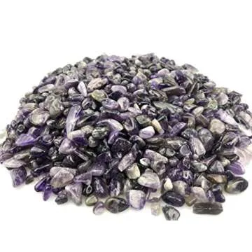 SNAKTOPIA Amethyst Small Tumbled Chips Stone Gemstone Chips Crushed Pieces Irregular Shaped Stones Crystal Chips Stone Perfect for Jewelry Making Home Decoration 0.2~0.5in Weight 0.74 ib (3-Amethyst)