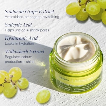 KORRES Santorini Grape Poreless Skin Cream 1.35 fl. oz. Bottle