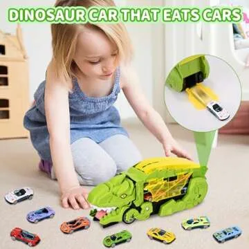 Transformable Dinosaur Truck Toy with 12 Diecast Cars for Kids | Age 3-8 Gift Idea