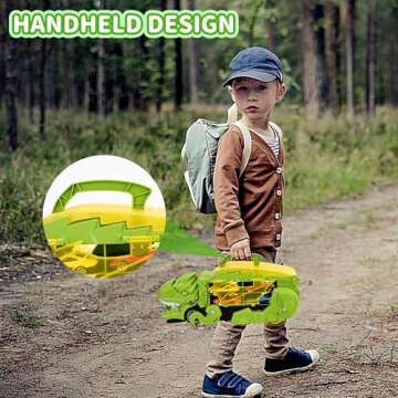 Transformable Dinosaur Truck Toy for Kids & 12 Diecast Cars