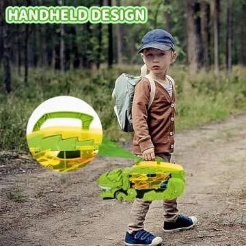 Transformable Dinosaur Truck Toy for Kids & 12 Diecast Cars