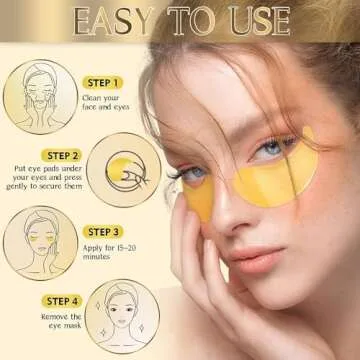 DORPETLY Under Eye Patches, 60PCS Under Eye Mask for Dark Circles and Puffiness, Under Eye Treatments Lighten Wrinkles and Fine Lines Instantly, Collagen Eye Gel Pads Hydrating Eye Skin (Gold)