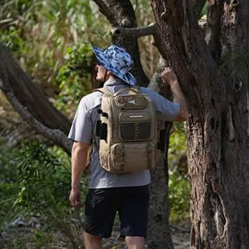 KastKing Karryall Fishing Tackle Backpack with Rod Holders 4 Tackle Boxes,40L Fishing Bag Storage Fishing Gear and Equipment