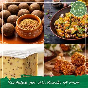 Eat Well Premium Foods Whole Fenugreek Seeds 32 oz, Bulk Fenugreek Methi Seed in Reseable Bag, Fenog...