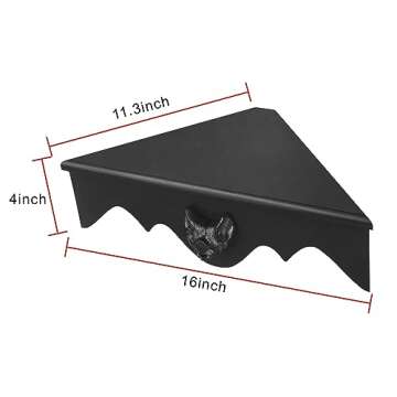 Gothvanity Bat Corner Shelf Set of 2, Black Flying Bat Floating Corner Shelf, Wood Wall Mounted Storage Shelves, Gothic Home Decor for Bedroom, Kitchen, Living Room, Bathroom, Office and More…
