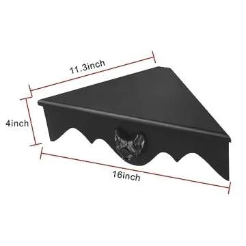Gothvanity Bat Corner Shelf Set of 2, Black Flying Bat Floating Corner Shelf, Wood Wall Mounted Storage Shelves, Gothic Home Decor for Bedroom, Kitchen, Living Room, Bathroom, Office and More…