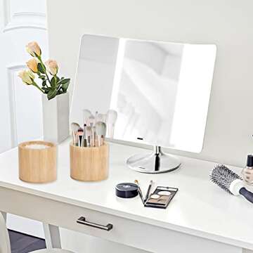 LYroo Bamboo Cotton Pad Holder for Bathroom Organization