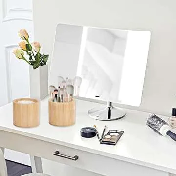 LYroo Bamboo Cotton Pad Holder for Bathroom Organization