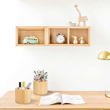 LYroo Bamboo Cotton Pad Holder for Bathroom Organization