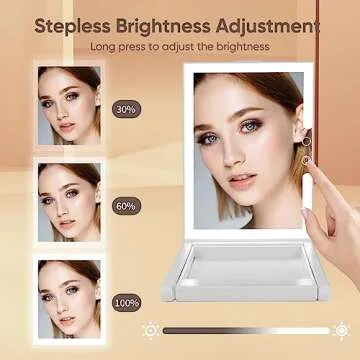 GURUN Adjustable Portable Travel Makeup Mirror with Light