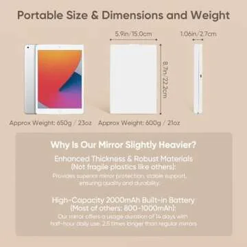 GURUN Adjustable Portable Travel Makeup Mirror with Light