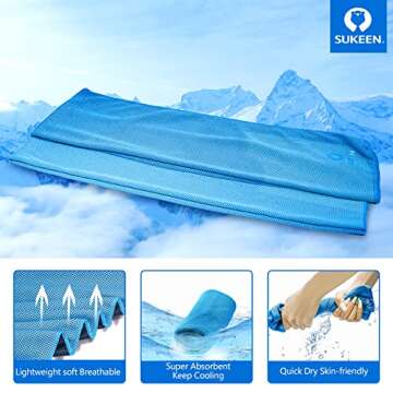 Sukeen [4 Pack Cooling Towel (40"x12"),Ice Towel,Soft Breathable Chilly Towel,Microfiber Towel for Y...