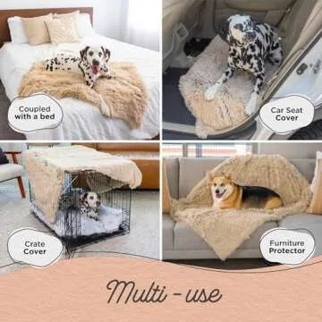 Best Friends by Sheri Calming Shag Dog Blanket, Taupe, 30" x 40"