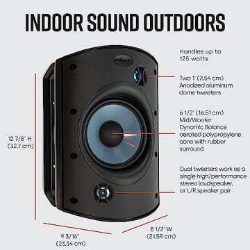 Polk Audio Atrium 8 SDI Flagship All-Weather Outdoor Speakers - Pairs (2 Speakers) - Black