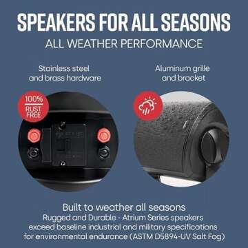 Polk Audio Atrium 8 SDI Flagship All-Weather Outdoor Speakers - Pairs (2 Speakers) - Black