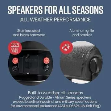 Polk Audio Atrium 8 SDI Flagship All-Weather Outdoor Speakers - Pairs (2 Speakers) - Black