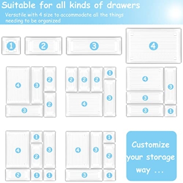 DCA 28 PCS Versatile Plastic Drawer Organizers for Home