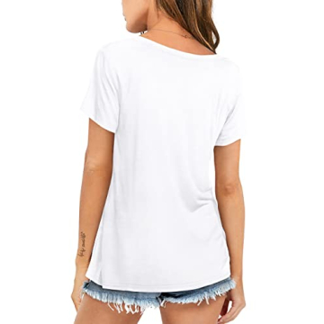 Stylish Amoretu Women’s Summer V Neck Short Sleeve Tee