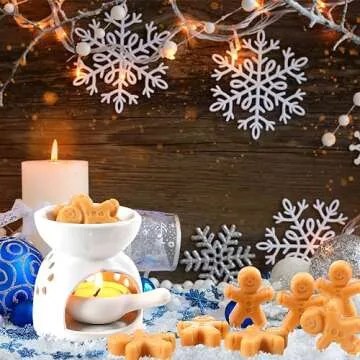 MTLEE Gingerbread Man Wax Melts - 60 Pcs Scented Decor