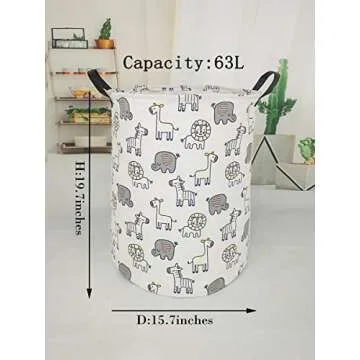 MAIZMZ Kids Hamper Baby Storage Bins Gift Toy Box Organizer Nursery Waterproof Laundry Basket Large ...