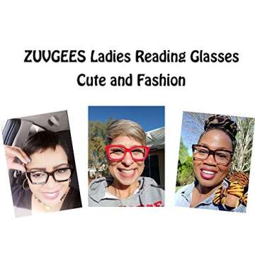 ZUVGEES Retro Style Square Reading Glasses - Chic and Practical Eyewear