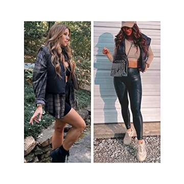 UANEO Cropped Puffer Vest Women Zip Up Stand Collar Sleeveless Padded Crop Puffy Vests (Black-L)