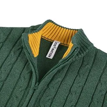 Kid Nation Boys Cardigan Full Zip 100% Cotton Cable Knit Sweater Kids School Uniform Coat Top