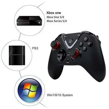 ROTOMOON Wireless Game Controller with ALPS Joysticks Hall Triggers Compatible with Xbox One S/X, Xbox Series S/X Gaming Gamepad, Remote Joypad with 2.4G Wireless Adapter, Rechargeable Battery (Black)
