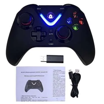 ROTOMOON Wireless Game Controller with ALPS Joysticks Hall Triggers Compatible with Xbox One S/X, Xbox Series S/X Gaming Gamepad, Remote Joypad with 2.4G Wireless Adapter, Rechargeable Battery (Black)