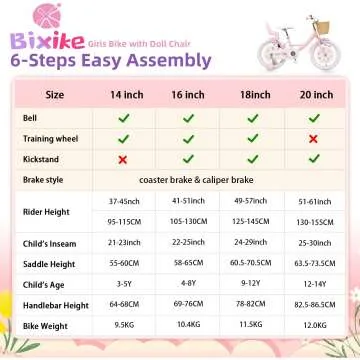 Girls Bike with Basket & Training Wheels - 3-14 Years