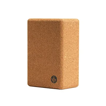 Manduka Yoga Cork Block - Yoga Prop and Accessory, Good for Travel, Comfortable Edges, Lightweight, Extra Firm Cork, 4" x 6" x 9" (10 x 15 x 22.5 cm)
