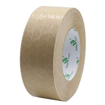 BOMEI PACK 2Pack Reinforced Kraft Paper Tape, Self Adhesive Paper Gummed Packing Tape, for Heavy Duty Packing, Shipping, Moving and Storage, 2Inch55yds