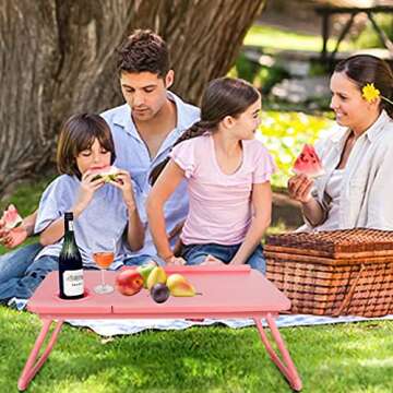 Portable Adjustable Laptop Bed Desk with Cup Holder