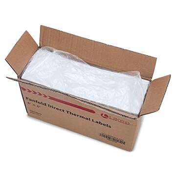 L LIKED 3000 Labels Fanfold 4" x 6" Direct Thermal Labels, with Perforated line for Thermal Printers - Compatible with Zebra & Rollo Printer (4" x 6" - 3000 Labels)