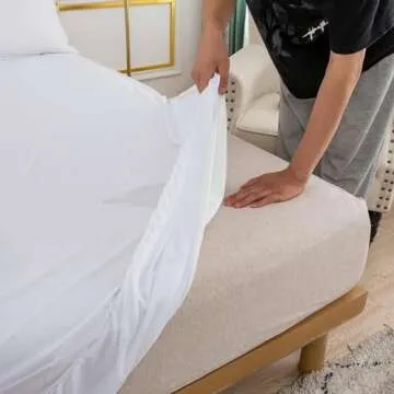 Waterproof Twin Mattress Protector Ultra Soft Smooth Top Fitted Matressprotector Cover with Stretchy...