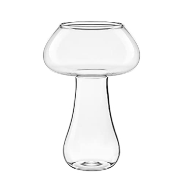 DOITOOL Cocktail Glass Creative Mushroom Shaped Cocktail Glass for Wine and Cocktails