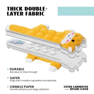 Nocciola 5 PCS No Stuffing Crinkle Dog Squeaky Toys, Durable Dog Toys for Tug of War, Tough Dog Toys for Small Medium Large Dogs & Aggressive Chewers, Puppy Dog Toys to Keep Them Busy