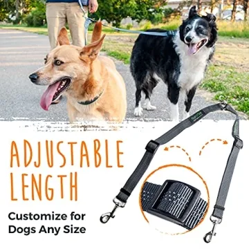Mighty Paw Double Dog Leash for Two Dogs, Adjustable & Tangle-Free