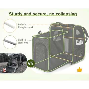 Pecute Pet Carrier Backpack, Dog Carrier Backpack, Expandable with Breathable Mesh for Small Dogs Cats Puppies, Pet Backpack Bag for Hiking Travel Camping Outdoor Hold Pets Up to 18 Lbs