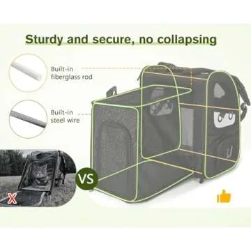 Pecute Pet Carrier Backpack, Dog Carrier Backpack, Expandable with Breathable Mesh for Small Dogs Cats Puppies, Pet Backpack Bag for Hiking Travel Camping Outdoor Hold Pets Up to 18 Lbs