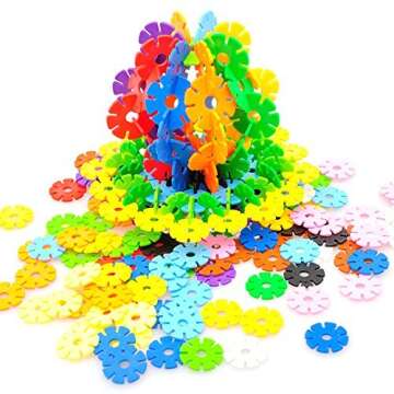 KUTOI Rainbow Snow Flakes 300 Discs | STEM Educational Brain Building Toy | Interlocking Plastic Con...