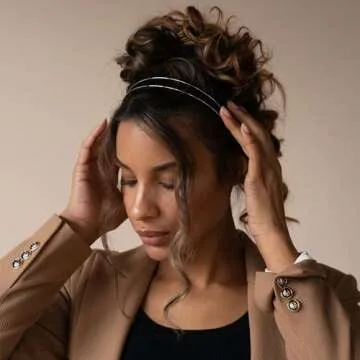 L. Erickson Gold Double Metal Headband - Elegant Hair Accessory
