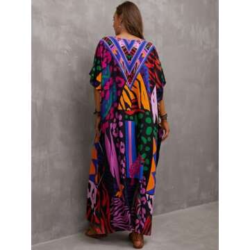 Kaftan Dresses for Women Plus Size Bathing Suit Cover up Caftan Maxi Beach Dresses Dark Purple