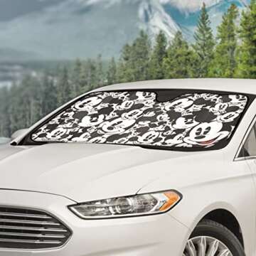 Plasticolor 003689R01 Mickey Mouse Expressions Accordion Style Car Truck SUV Front Windshield Sunshade