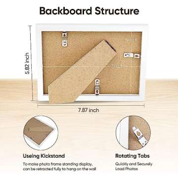 Nacial Picture Frames, White 5x7 Picture Frame Set of 4, Photo Frame Display 4x6 Photo with Mat and 5x7 photo without Mat, Picture Frames Collage for Wall or Tabletop