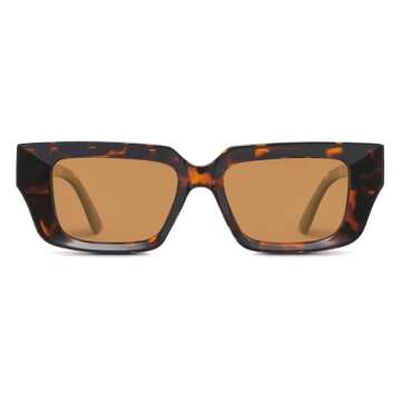 SOJOS Polarized Sunglasses - Y2K Trendy Square Shades SJ2323,Brown