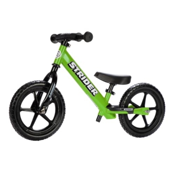 Strider 12” Sport Bike, Green - No Pedal Balance Bicycle for Kids 1 to 4 Years - Includes Safety P...