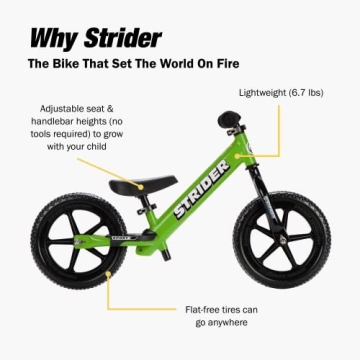 Strider 12” Sport Bike for Kids 1-5 - Adjustable & Safe
